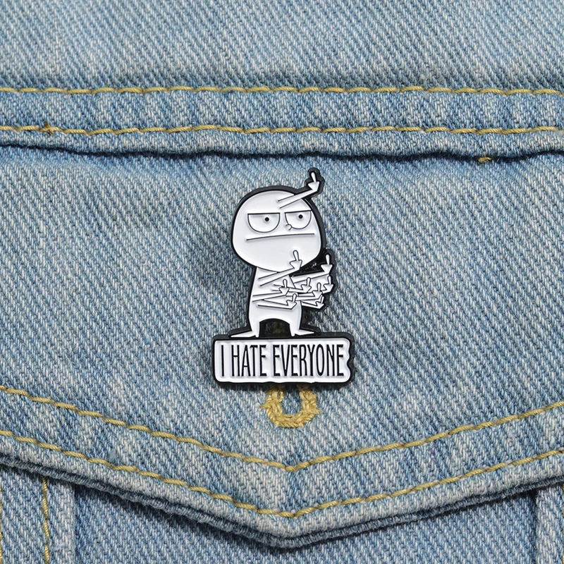 BowLift | I HATE ALL funny brooch
