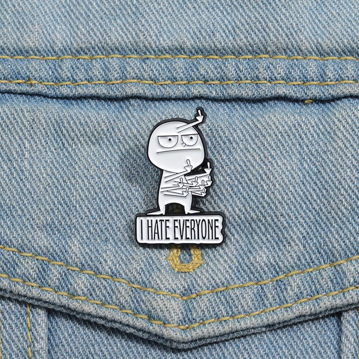 BowLift | I HATE ALL funny brooch