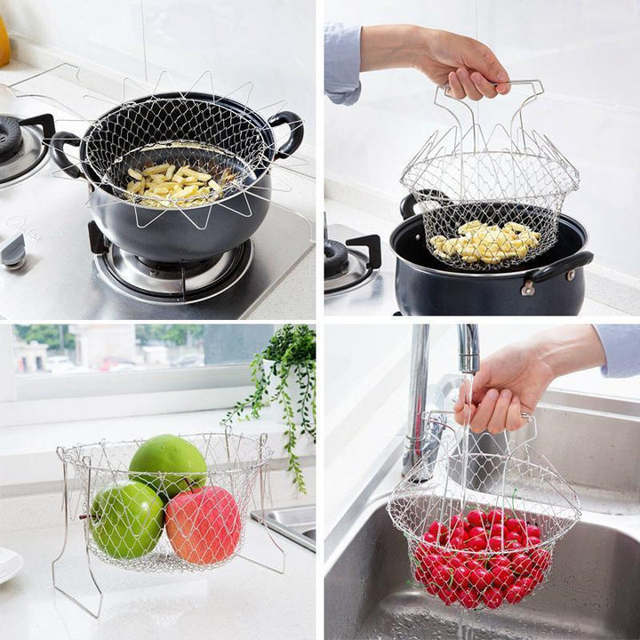 Chef Frying Basket Foldable Made of Stainless Steel | Bowlift