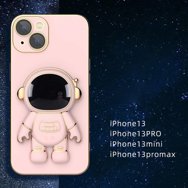 BowLift | 6D Plating Astronaut Hidden Stand Case Cover For IPhone