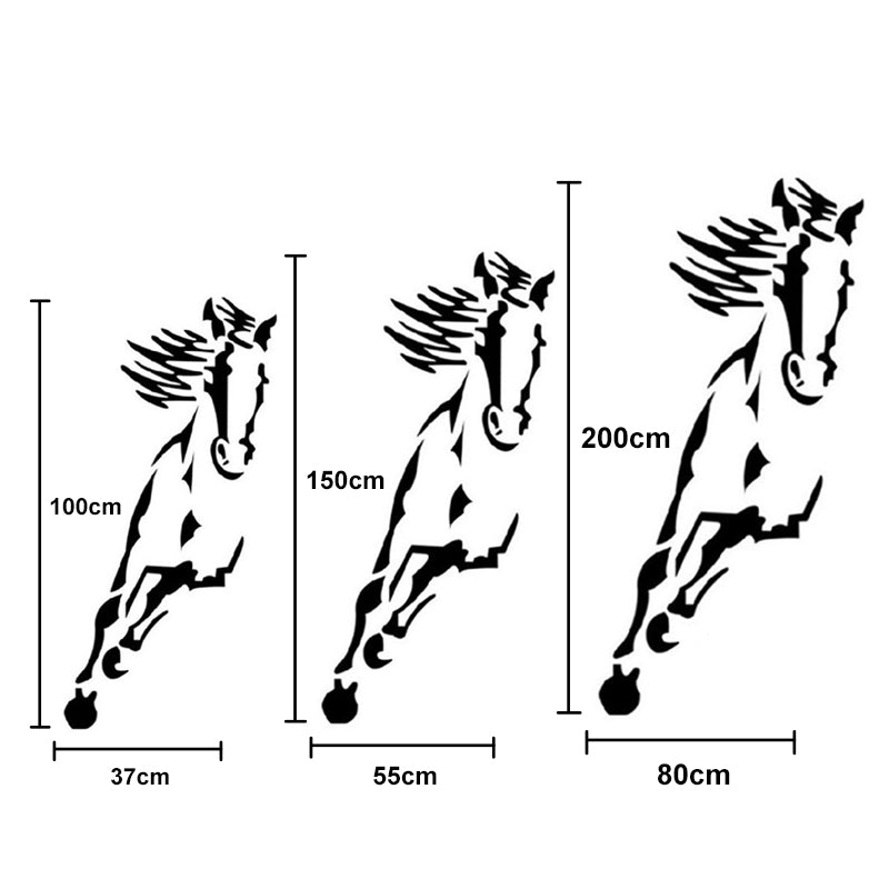 BowLift | Galloping Horse Wall Decoration, 3D Acrylic Modern Mirror Horse Wall Sticker