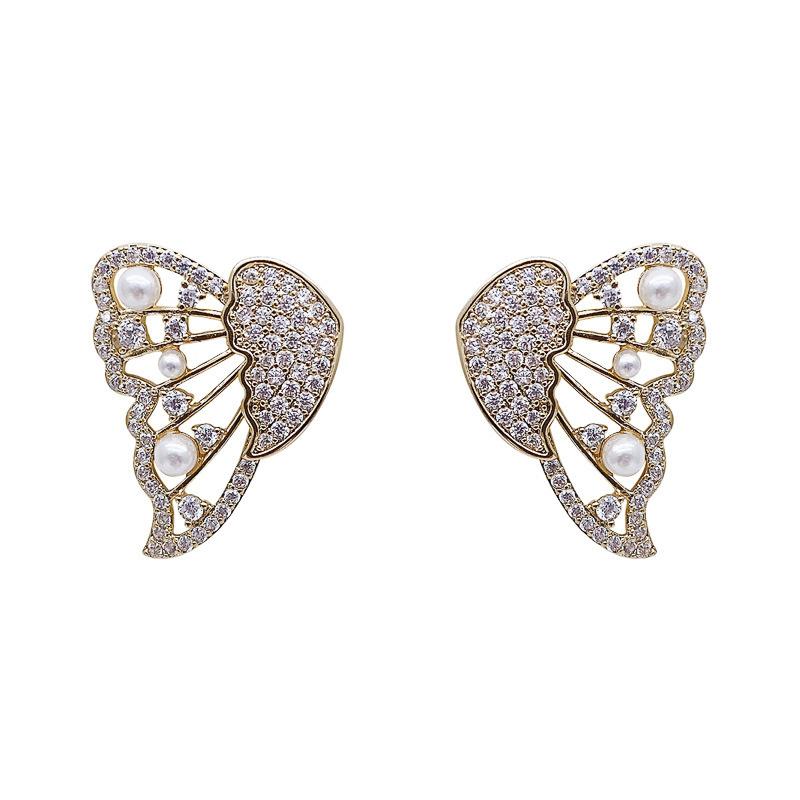 BowLift | Butterfly earrings with pearls and diamonds