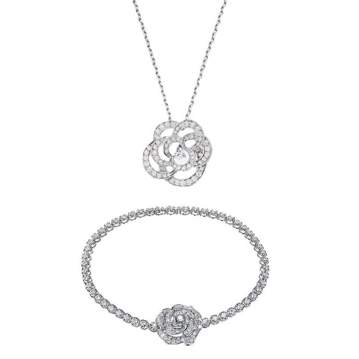 BowLift | Rose Rhinestone Bracelet and Necklace