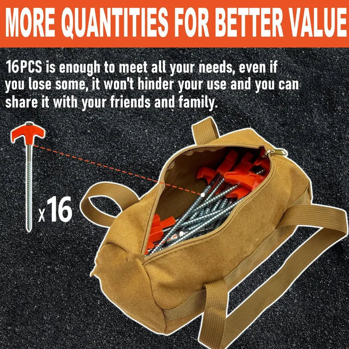 BowLift | 8" Screw Tent Pegs - Screwable Ground Anchors
