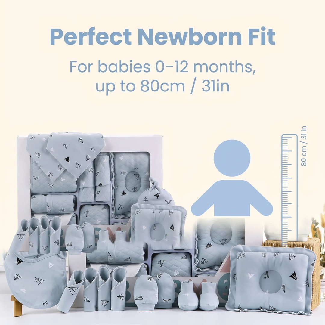Cotton Baby Gift Set for Newborns, 18- or 22-Piece Set