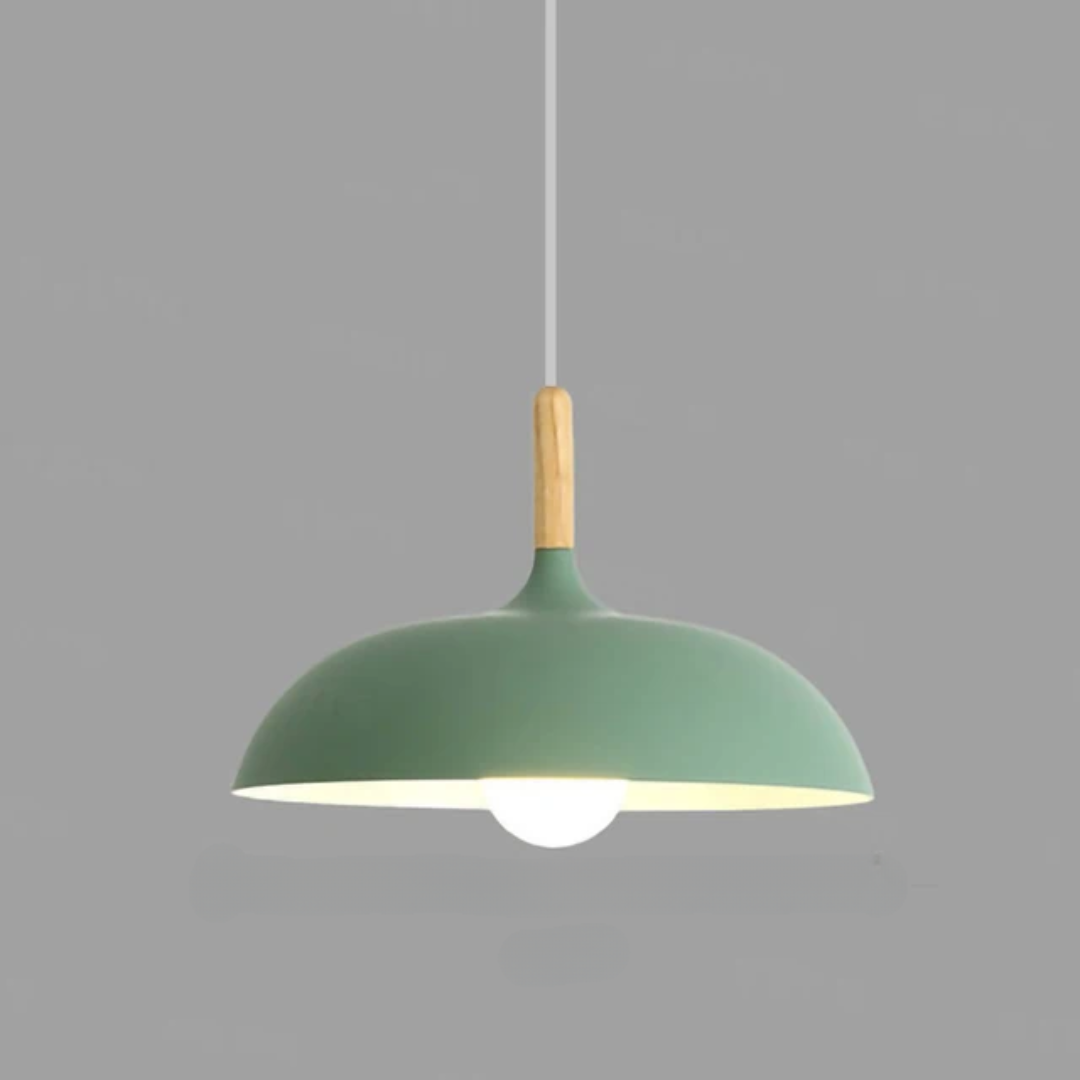 Oak Pendant Light with Minimalist Design for Dining or Living Room