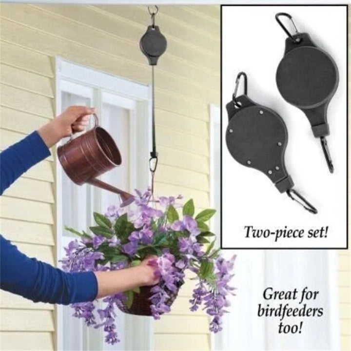 BowLift | Retractable Hook for Garden Pots, Bird Feeder