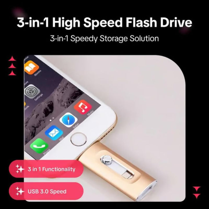 BowLift | 3 in 1 large capacity USB flash drive for mobile phone and computer