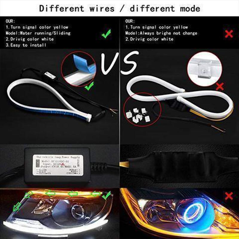 BowLift | Flexible DRL LED Night & Daytime Running Light Strip (No Disassembling Needed)