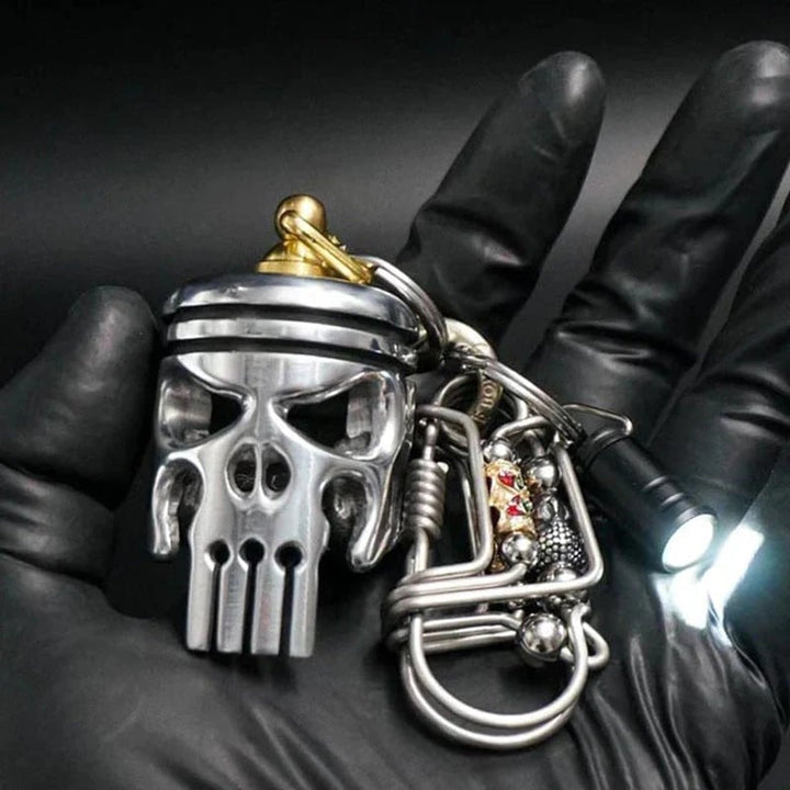 BowLift | Piston Art Skull Keychain