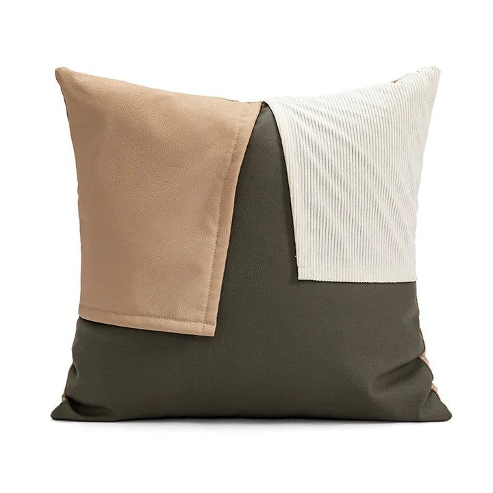 BowLift | Modern PU Leather Patchwork Cushion Cover