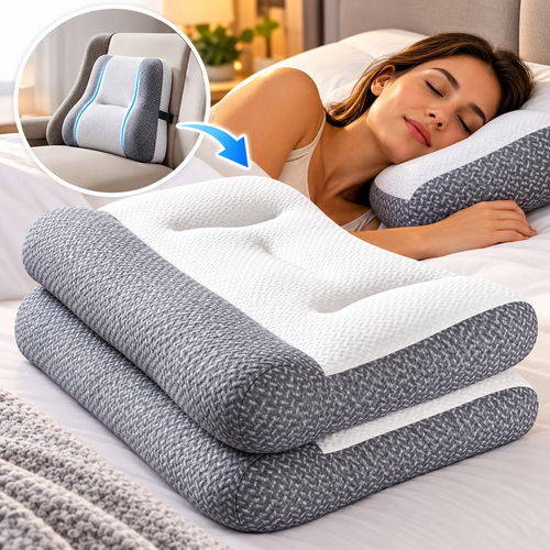 Ergonomic Memory Foam Contour Pillow with Cooling Zoned Cover Bowlift