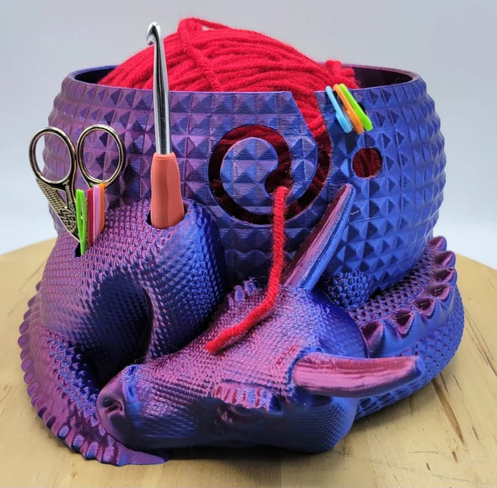 BowLift | Large Fantasy Dragon and Egg Fantasy Bowl Knitting or Crochet Bowl