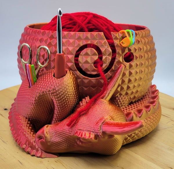 BowLift | Large Fantasy Dragon and Egg Fantasy Bowl Knitting or Crochet Bowl