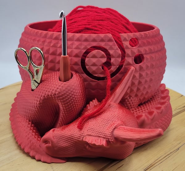 BowLift | Large Fantasy Dragon and Egg Fantasy Bowl Knitting or Crochet Bowl