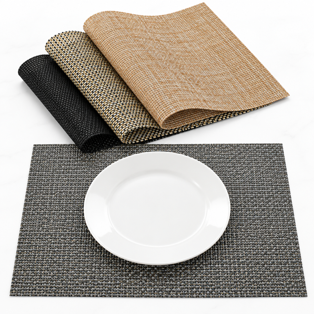 Woven PVC Heat-Resistant Non-Slip Rectangle Placemat Bowlift