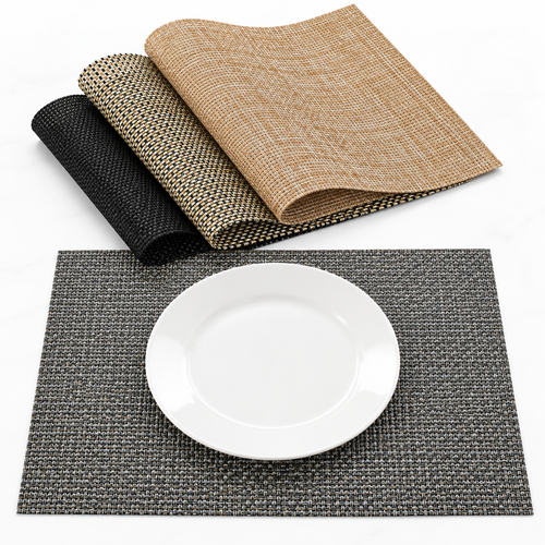 Woven PVC Heat-Resistant Non-Slip Rectangle Placemat Bowlift