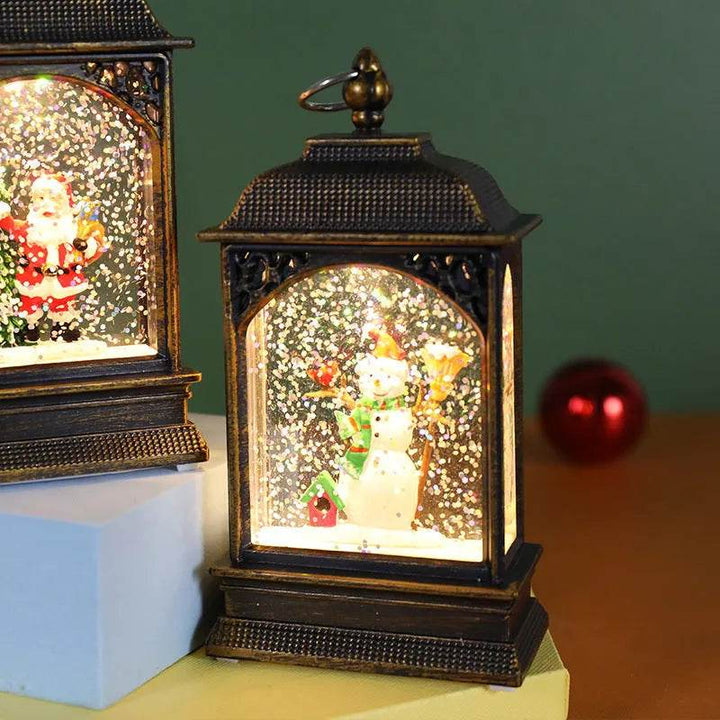 BowLift | Christmas Decoration Luminous Water Injection Flat Storm Lantern Desktop Decoration
