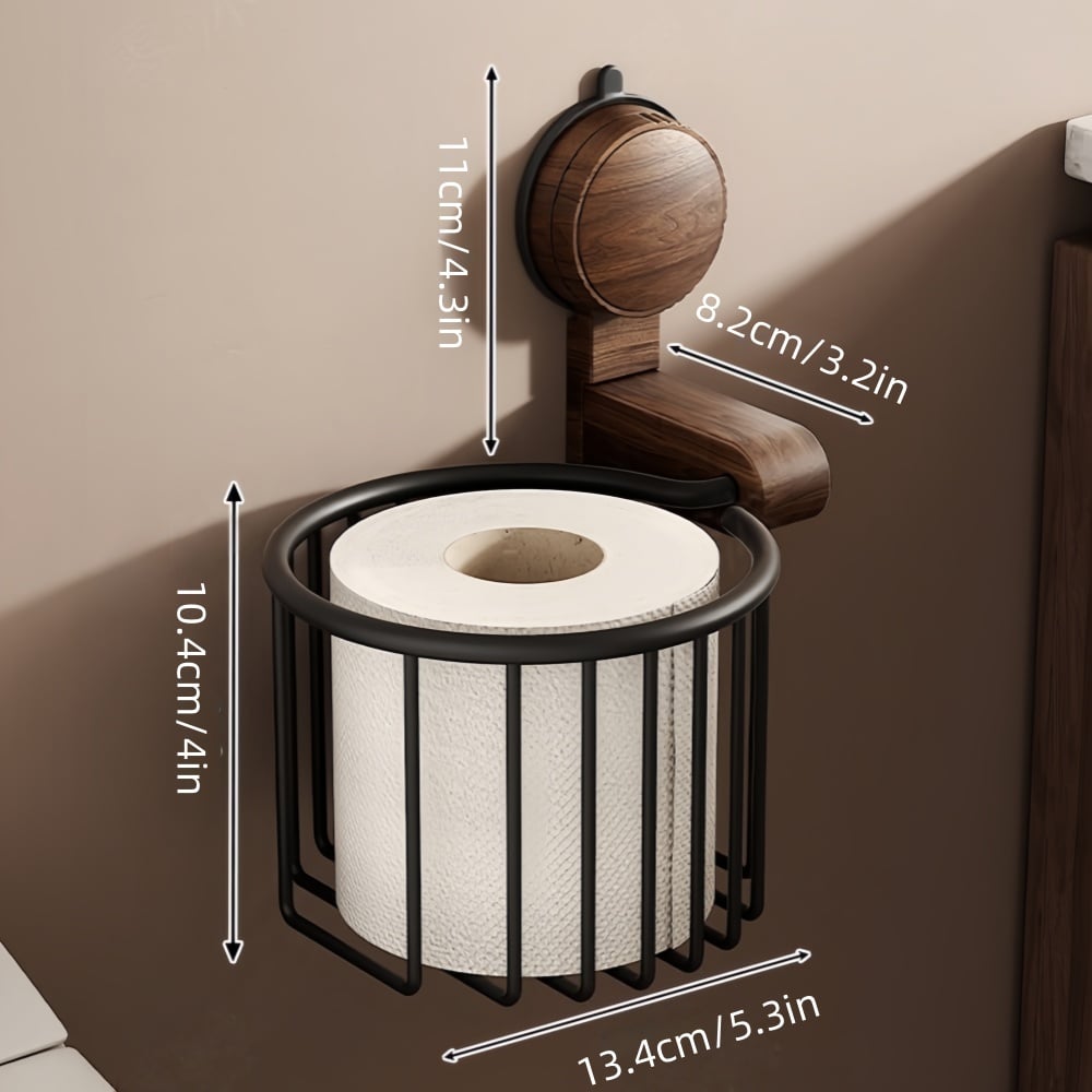 BowLift | Suction Cup Walnut Paper Towel Holder
