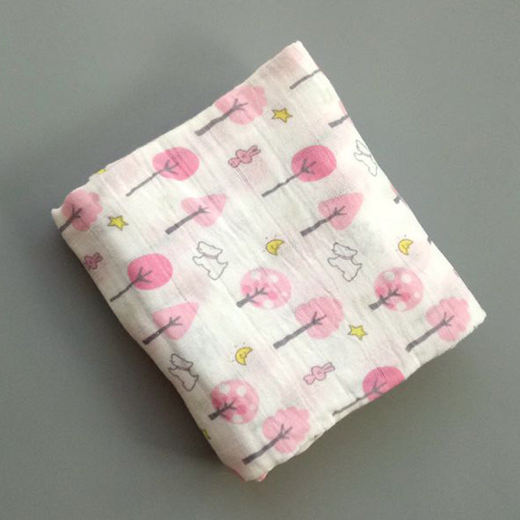 Cotton Muslin Baby Blanket with Heart Pattern Bowlift