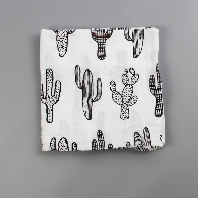 Cotton Muslin Baby Blanket with Heart Pattern Bowlift