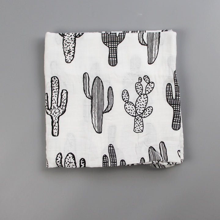 Cotton Muslin Baby Blanket with Heart Pattern Bowlift