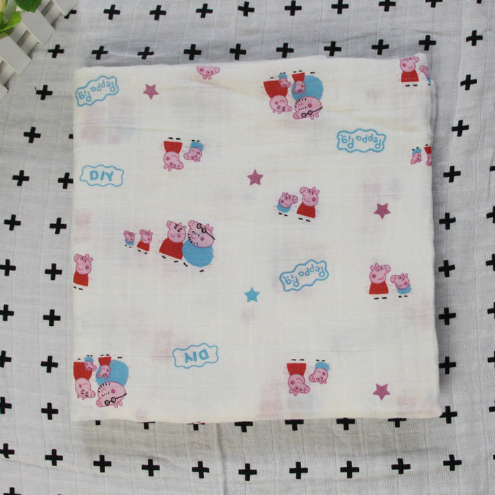Cotton Muslin Baby Blanket with Heart Pattern Bowlift