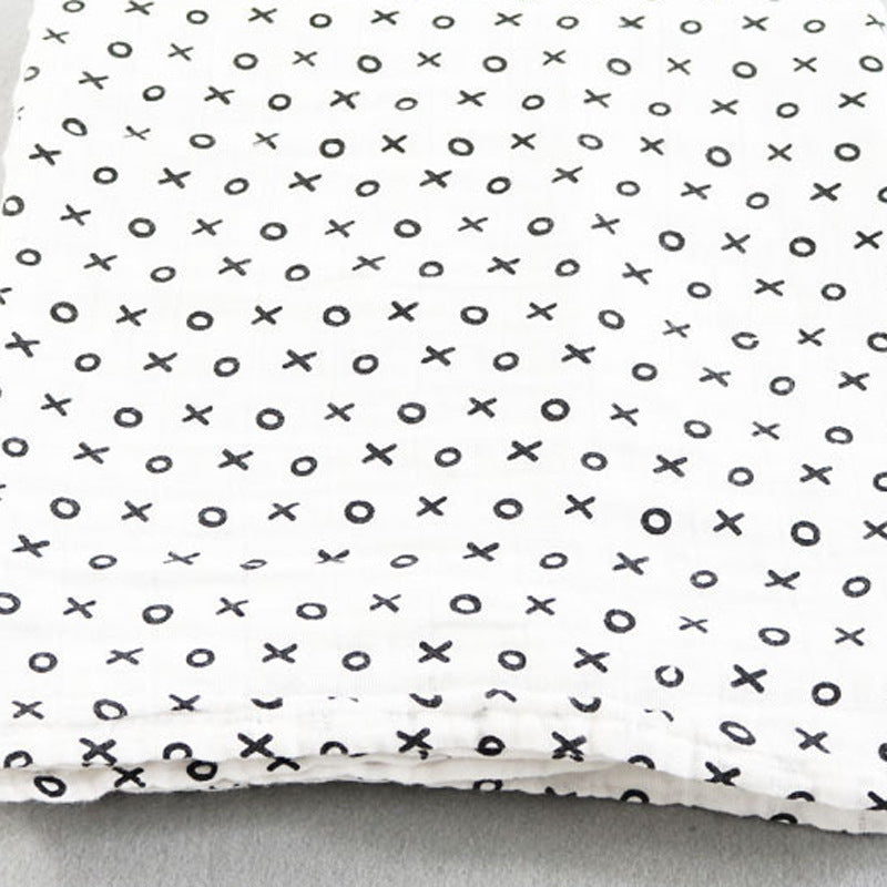 Cotton Muslin Baby Blanket with Heart Pattern Bowlift
