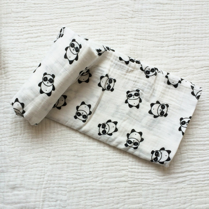 Cotton Muslin Baby Blanket with Heart Pattern Bowlift