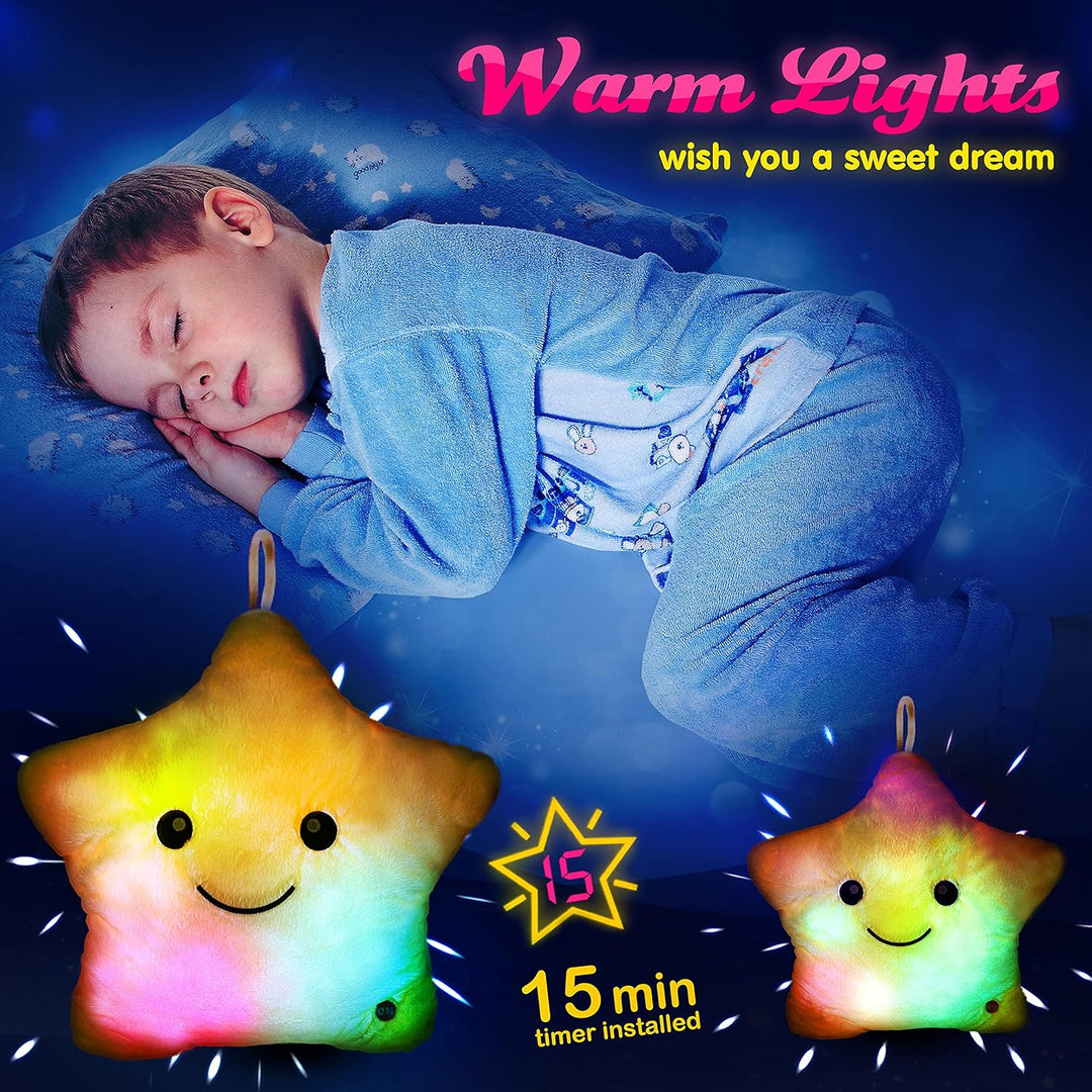 BowLift | Bright LED Star Cuddly Pillow for Kids