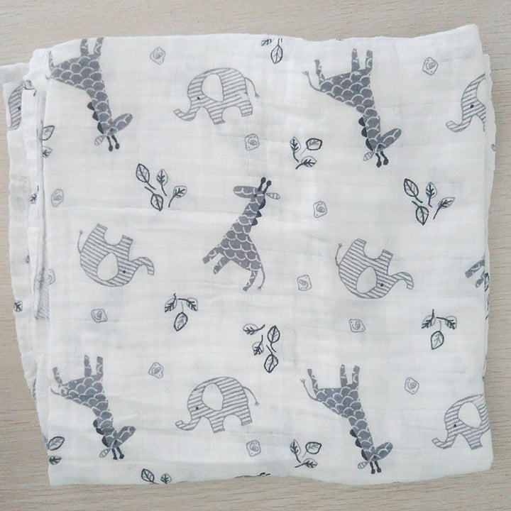 Cotton Muslin Baby Blanket with Heart Pattern Bowlift