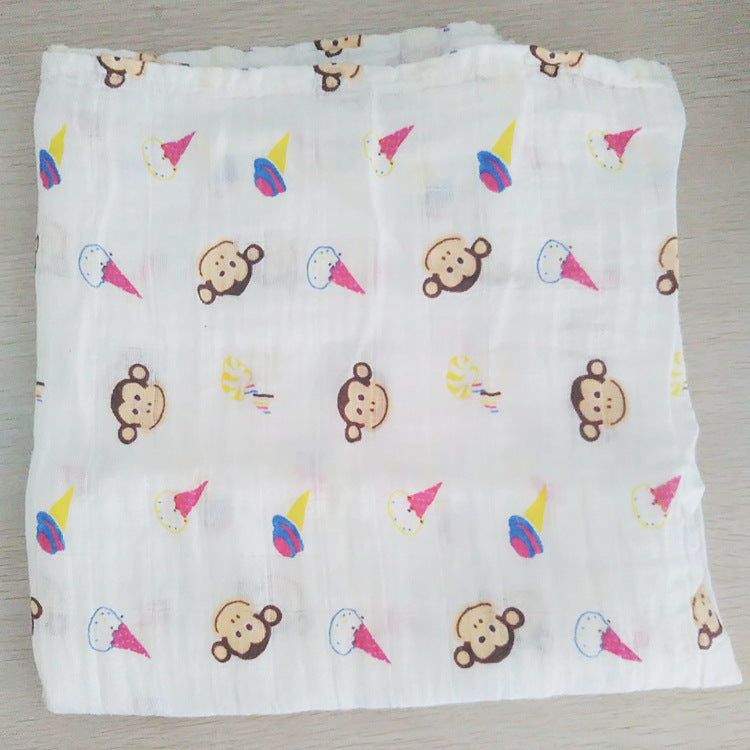 Cotton Muslin Baby Blanket with Heart Pattern Bowlift