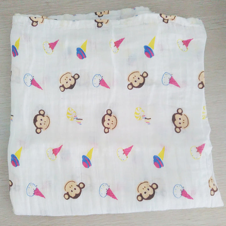 Cotton Muslin Baby Blanket with Heart Pattern Bowlift