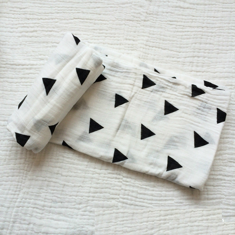 Cotton Muslin Baby Blanket with Heart Pattern Bowlift