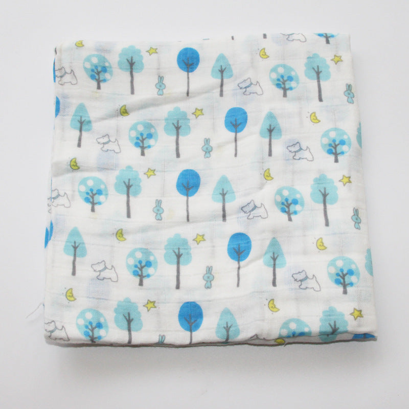 Cotton Muslin Baby Blanket with Heart Pattern Bowlift