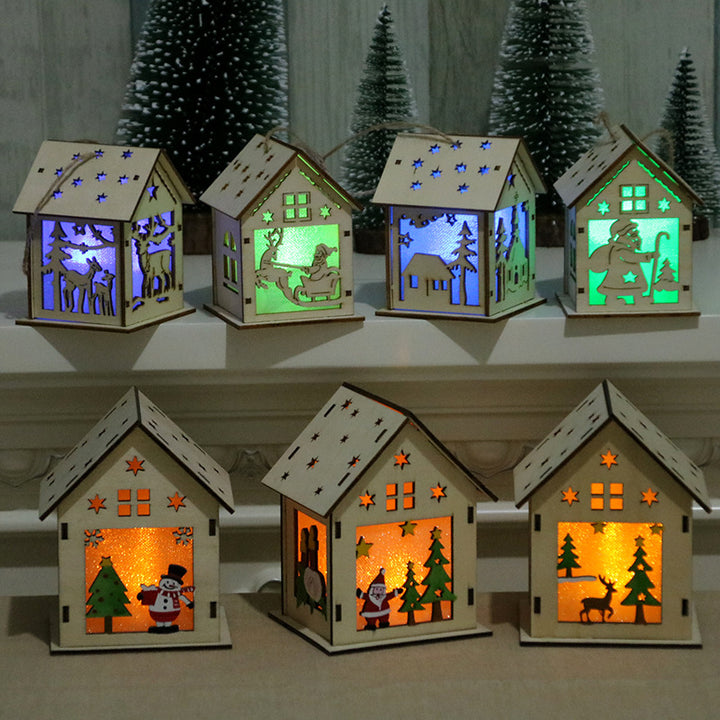 Decorative Wooden Santa House Ornament Bowlift