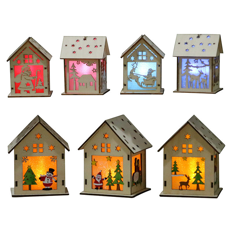 Decorative Wooden Santa House Ornament Bowlift