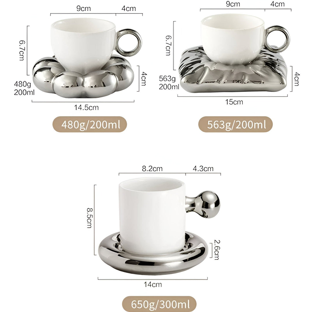 BowLift | Sunflower Pearl Glaze Coffee Mug with Saucer