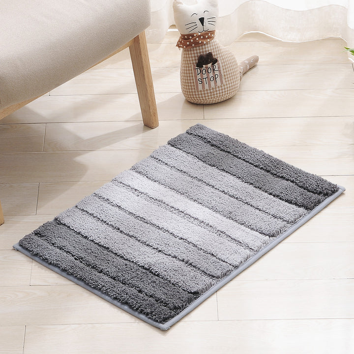 Soft Striped Bathroom Rug Bowlift