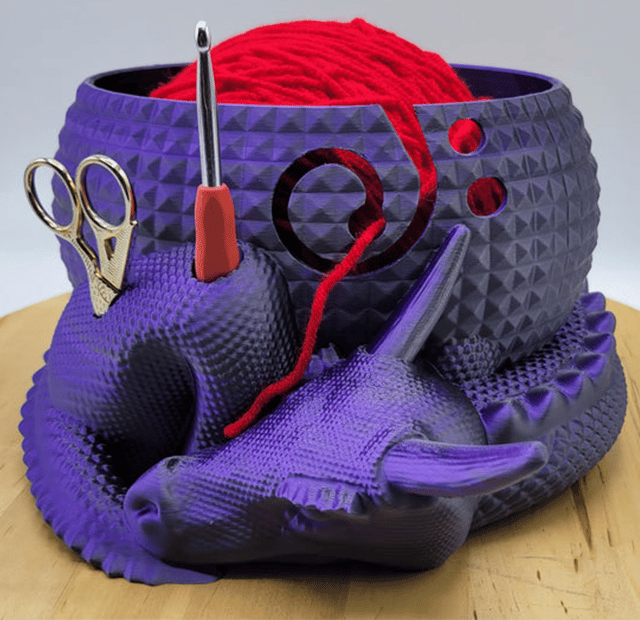 BowLift | Large Fantasy Dragon and Egg Fantasy Bowl Knitting or Crochet Bowl