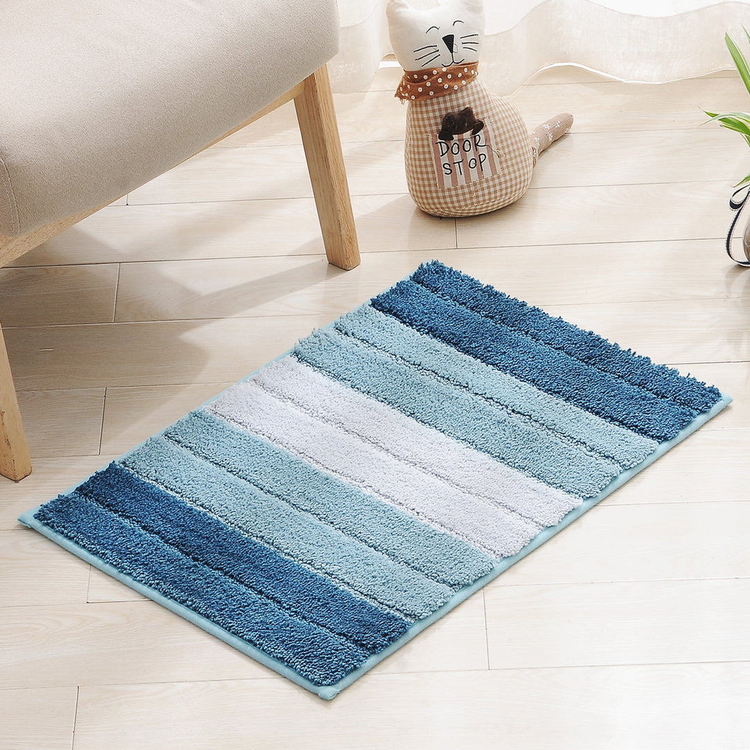Soft Striped Bathroom Rug Bowlift