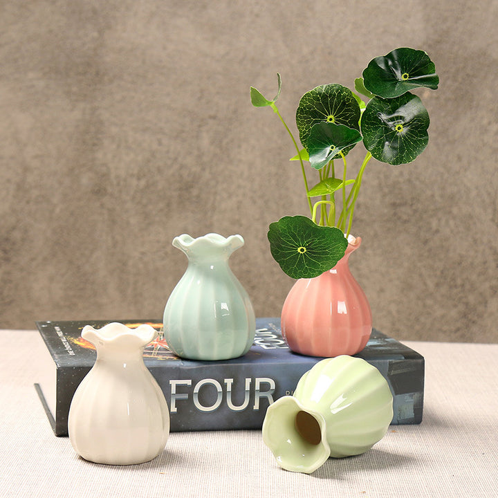Elegant Curved Ceramic Flower Vase Bowlift