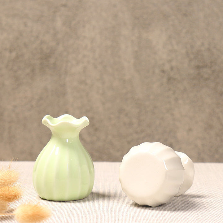 Elegant Curved Ceramic Flower Vase Bowlift