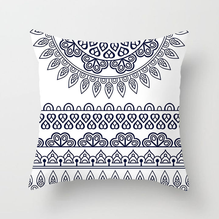 Decorative Marble Swirl Linen Throw Pillow Cover