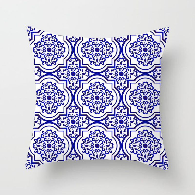 Decorative Marble Swirl Linen Throw Pillow Cover