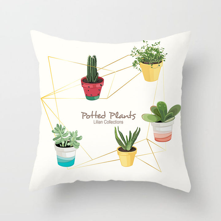 Tropical Pineapple and Banana Pattern Decorative Throw Pillow Cover