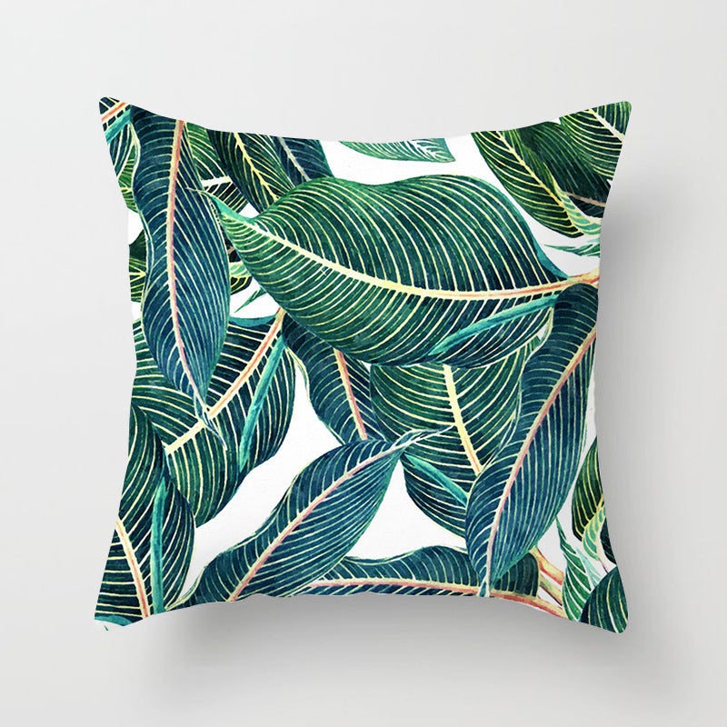 Decorative Tropical Banana Leaf Throw Pillow Cover