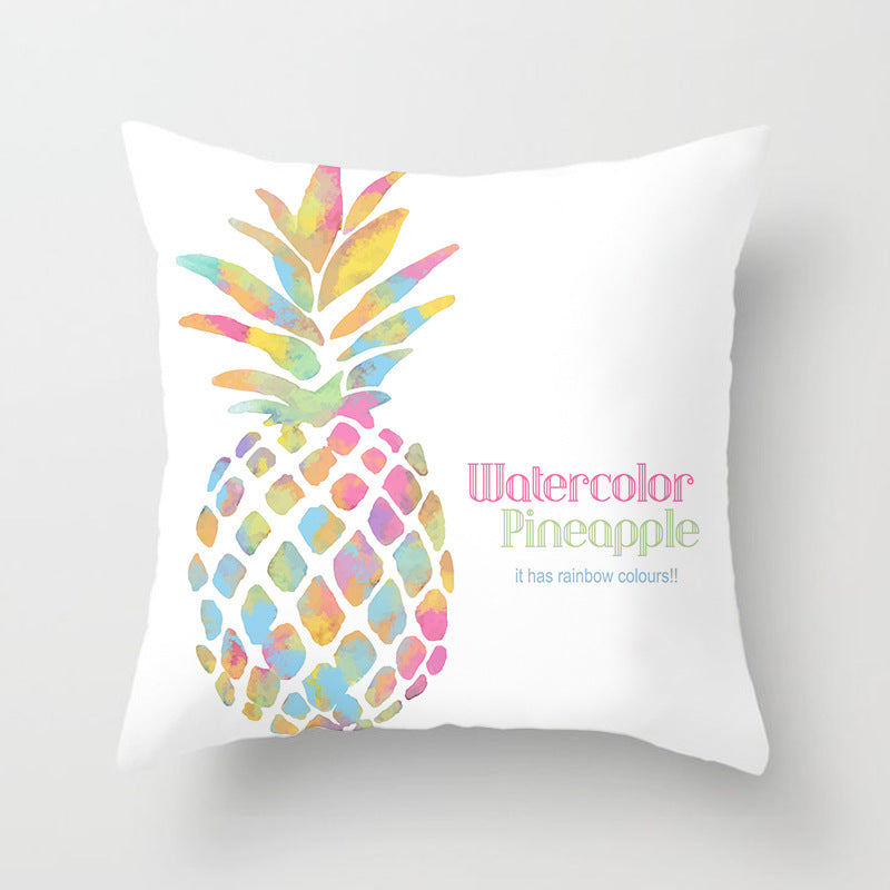 Tropical Pineapple and Banana Pattern Decorative Throw Pillow Cover