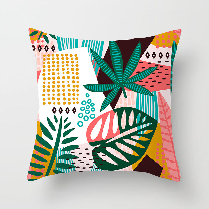 Decorative Tropical Banana Leaf Throw Pillow Cover