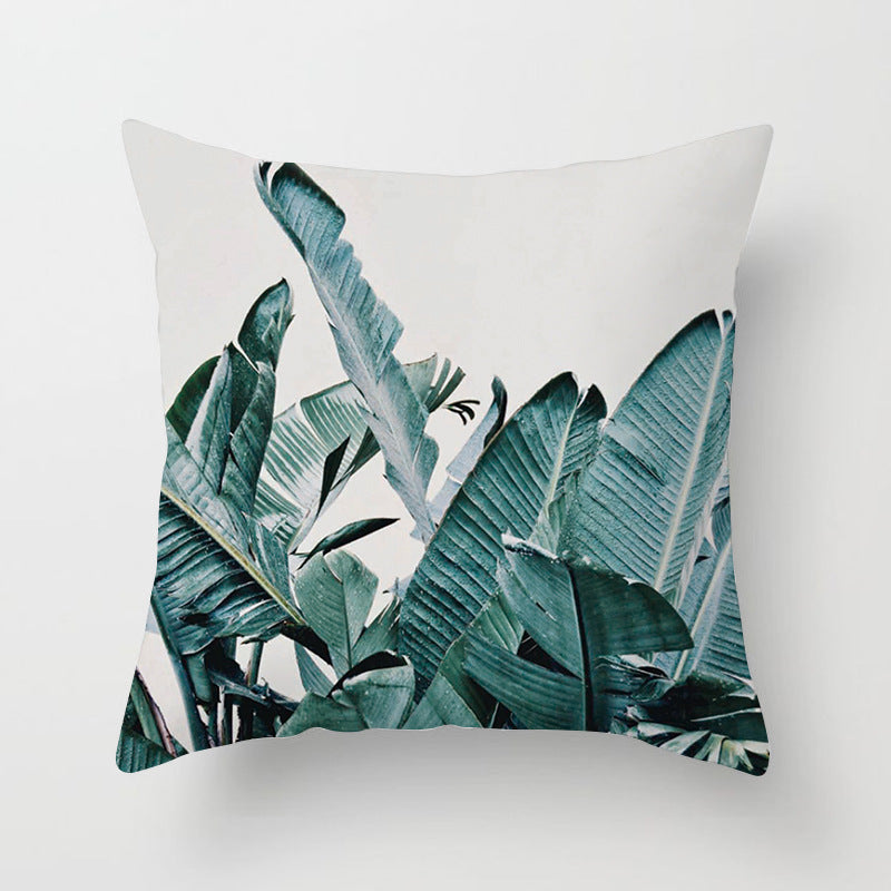 Decorative Tropical Banana Leaf Throw Pillow Cover